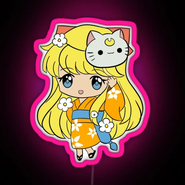 Kimono Minako Sailor Moon RGB Neon Sign