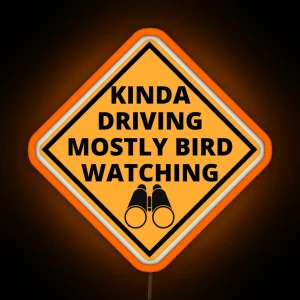 Kinda Driving Mostly Bird Watching RGB Neon Sign