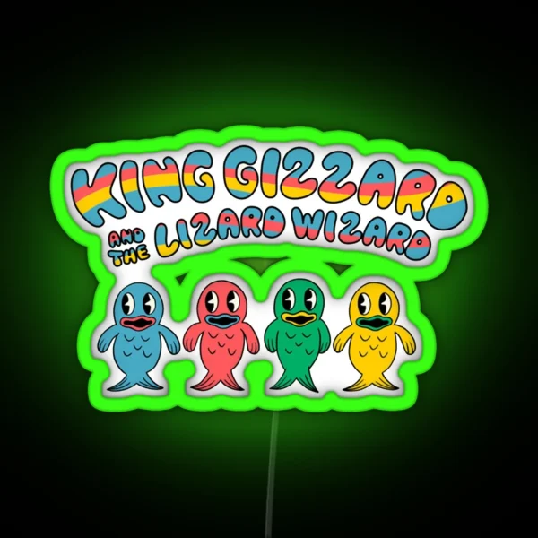 King Gizzard And The Wizard Lizard Fishies RGB Neon Sign