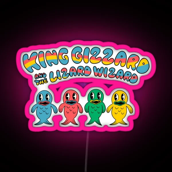King Gizzard And The Wizard Lizard Fishies RGB Neon Sign