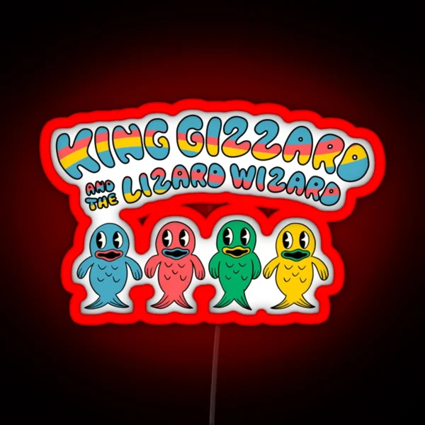 King Gizzard And The Wizard Lizard Fishies RGB Neon Sign