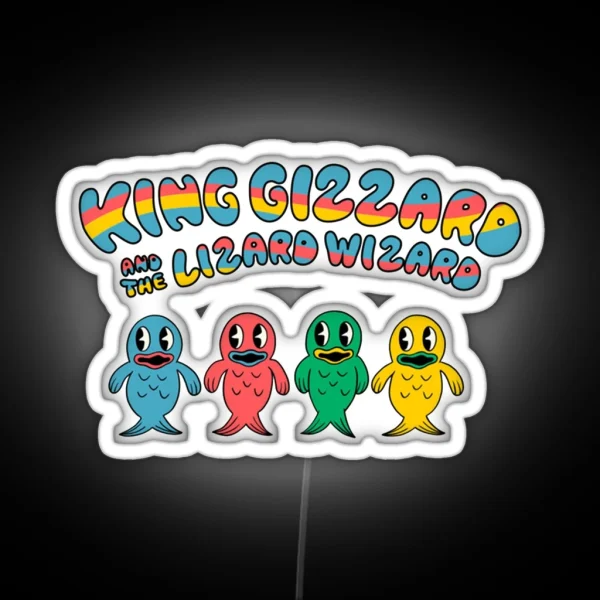 King Gizzard And The Wizard Lizard Fishies RGB Neon Sign