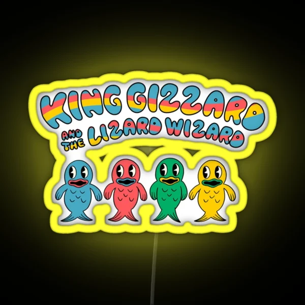 King Gizzard And The Wizard Lizard Fishies RGB Neon Sign