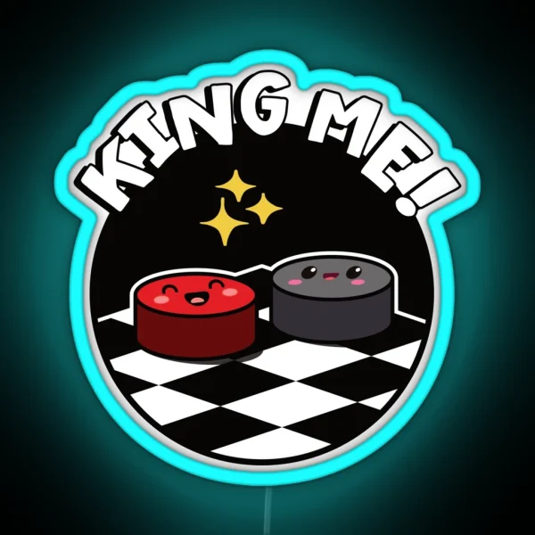 King Me Checkers RGB Neon Sign