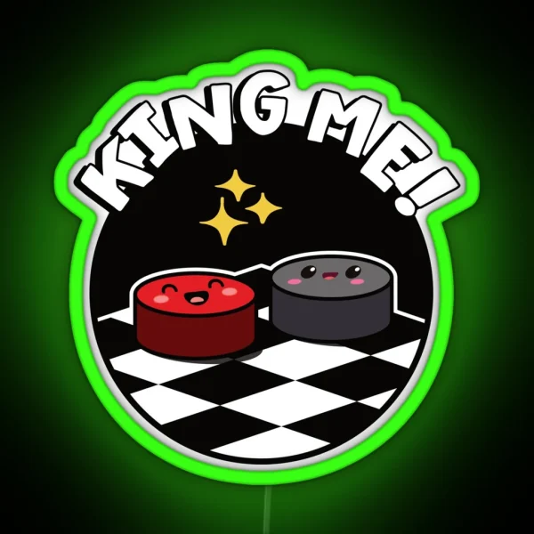 King Me Checkers RGB Neon Sign