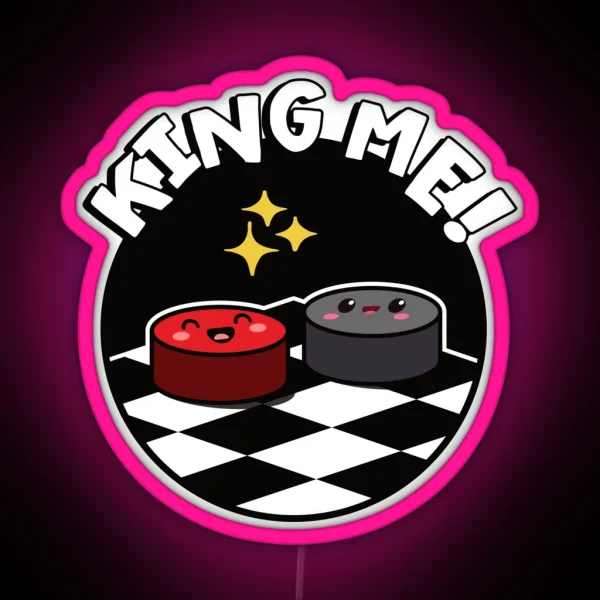 King Me Checkers RGB Neon Sign