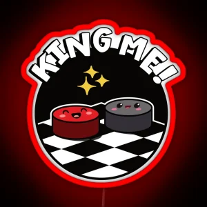 King Me Checkers RGB Neon Sign