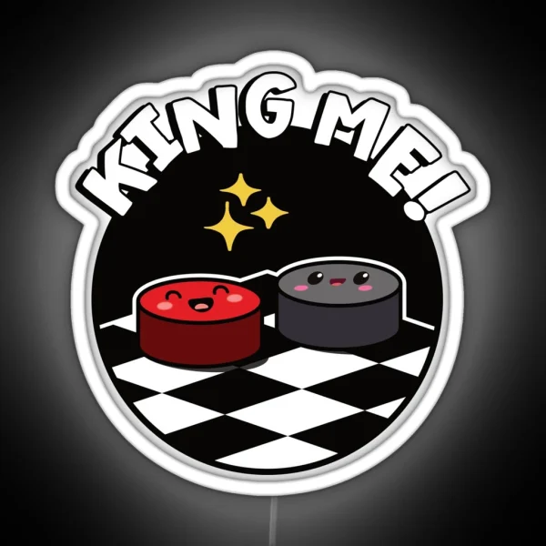 King Me Checkers RGB Neon Sign