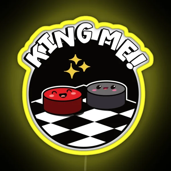 King Me Checkers RGB Neon Sign