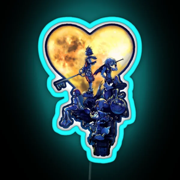 Kingdom Hearts PS2 Cover RGB Neon Sign