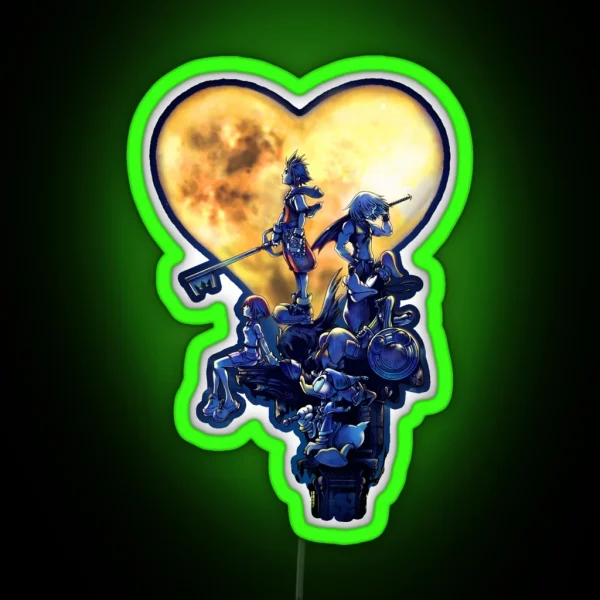 Kingdom Hearts PS2 Cover RGB Neon Sign