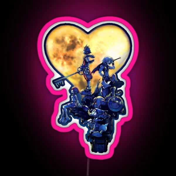 Kingdom Hearts PS2 Cover RGB Neon Sign