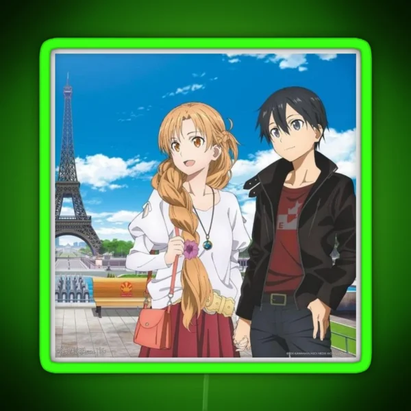 Kirito And Asuna RGB Neon Sign