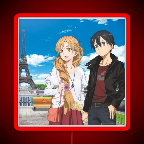 Kirito And Asuna RGB Neon Sign