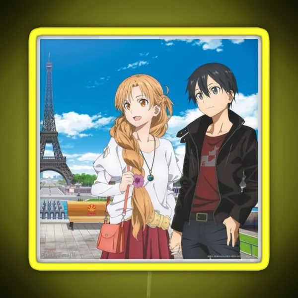 Kirito And Asuna RGB Neon Sign