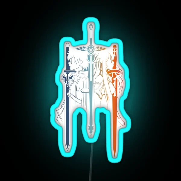 Kirito And Asuna SAO RGB Neon Sign
