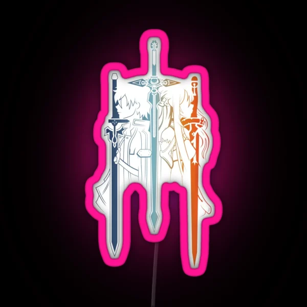 Kirito And Asuna SAO RGB Neon Sign
