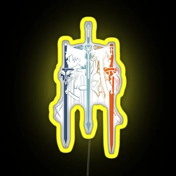 Kirito And Asuna SAO RGB Neon Sign