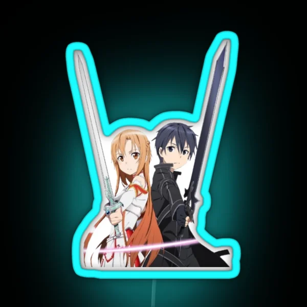 Kirito And Asuna Sword Art Online RGB Neon Sign