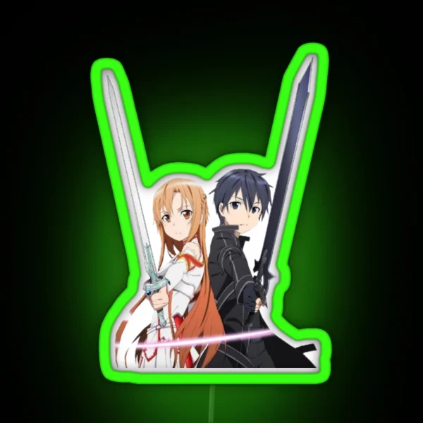 Kirito And Asuna Sword Art Online RGB Neon Sign