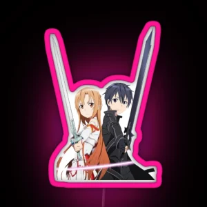 Kirito And Asuna Sword Art Online RGB Neon Sign