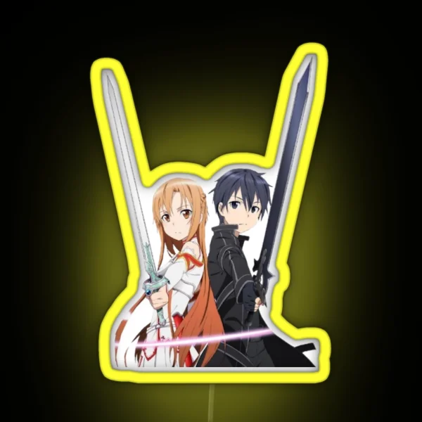Kirito And Asuna Sword Art Online RGB Neon Sign