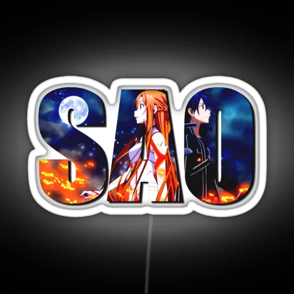 KIRITO AND ASUNA SWORD ART ONLINE RGB Neon Sign