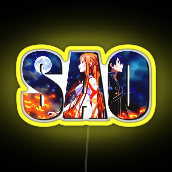 KIRITO AND ASUNA SWORD ART ONLINE RGB Neon Sign