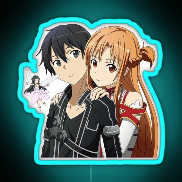 Kirito And Asuna Yui Kawaii RGB Neon Sign