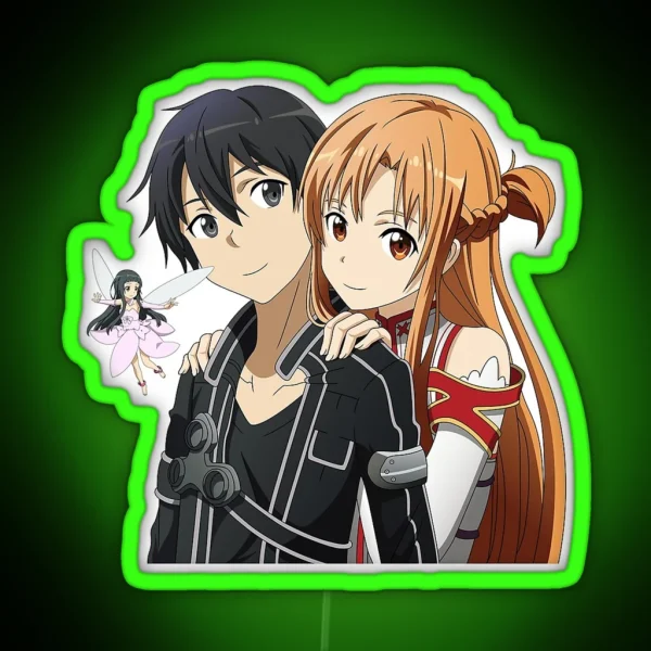 Kirito And Asuna Yui Kawaii RGB Neon Sign