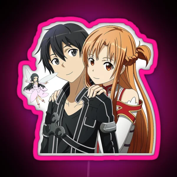 Kirito And Asuna Yui Kawaii RGB Neon Sign