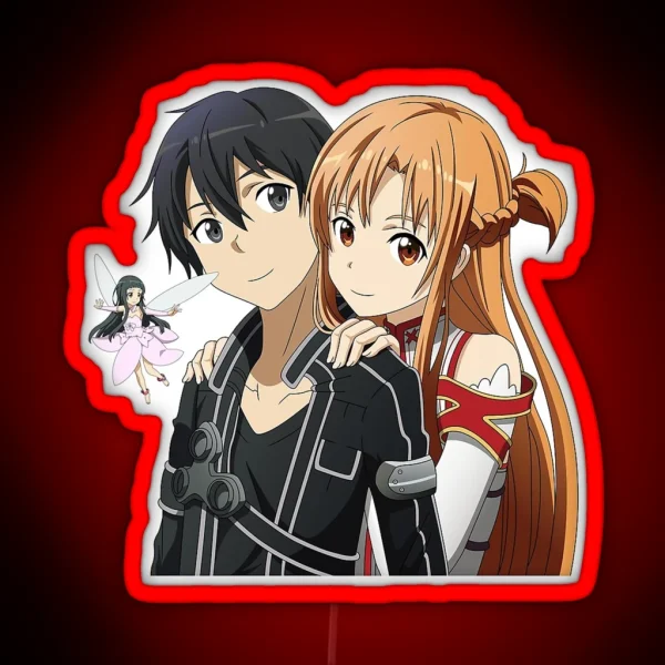 Kirito And Asuna Yui Kawaii RGB Neon Sign