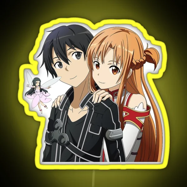 Kirito And Asuna Yui Kawaii RGB Neon Sign