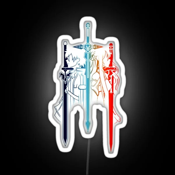 Kirito Asuna Minimalist RGB Neon Sign