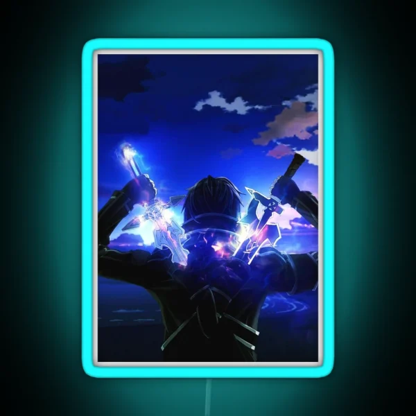 Kirito Sword Art Virtual World Graphic RGB Neon Sign