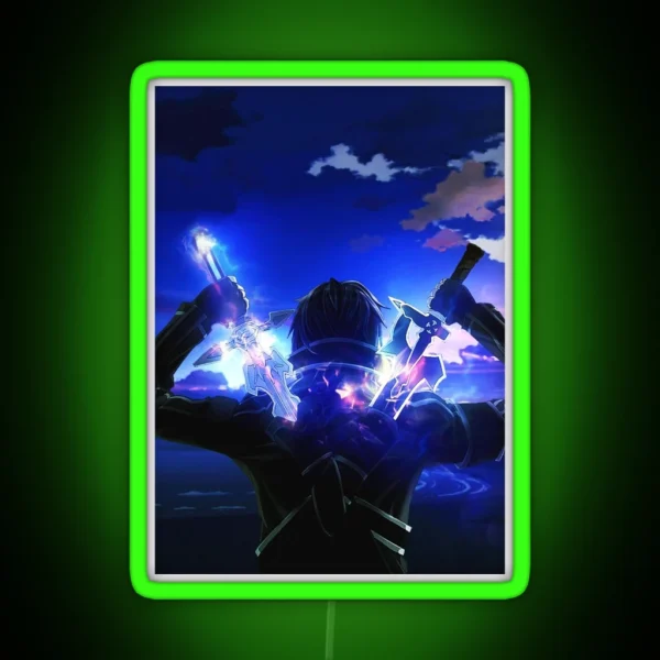 Kirito Sword Art Virtual World Graphic RGB Neon Sign