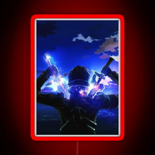 Kirito Sword Art Virtual World Graphic RGB Neon Sign