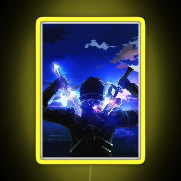 Kirito Sword Art Virtual World Graphic RGB Neon Sign