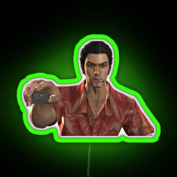 Kiryu Kazuma Watching TV Yakuza 3 Game Design RGB Neon Sign