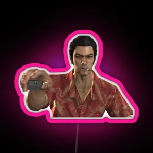 Kiryu Kazuma Watching TV Yakuza 3 Game Design RGB Neon Sign