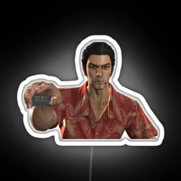 Kiryu Kazuma Watching TV Yakuza 3 Game Design RGB Neon Sign