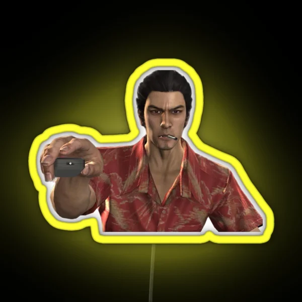 Kiryu Kazuma Watching TV Yakuza 3 Game Design RGB Neon Sign