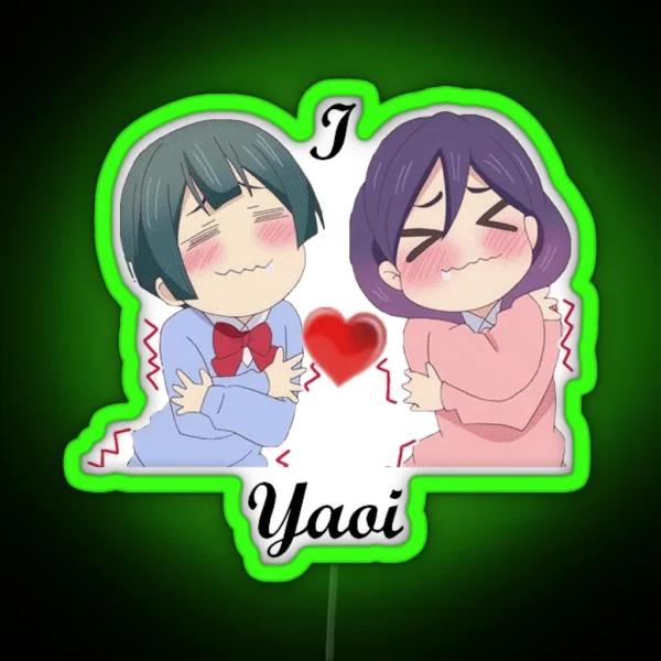 Kiss Him Not Me I Love Yaoi RGB Neon Sign