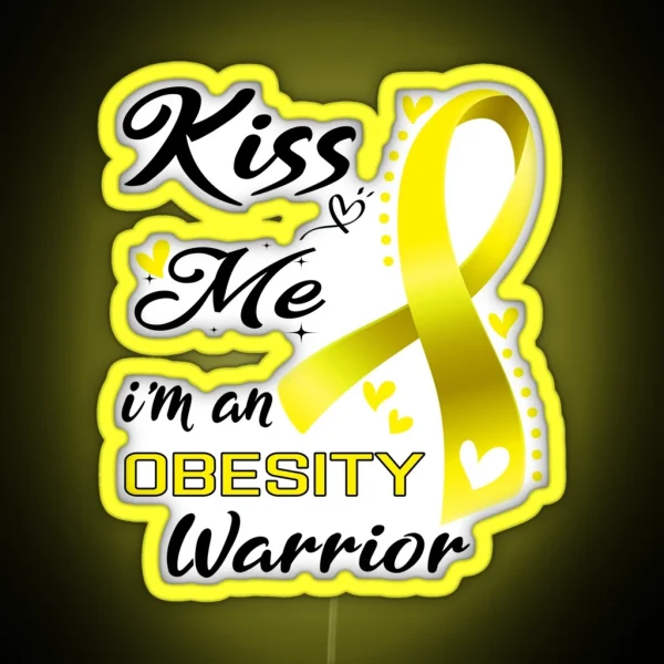 Kiss Me I M An Obesity Warrior RGB Neon Sign