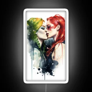 Kiss Me Love Water Color RGB Neon Sign