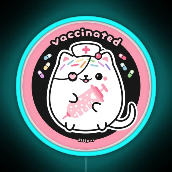 Kitipai Kitty Cat Nurse Vaccinated RGB Neon Sign