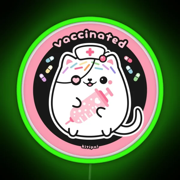 Kitipai Kitty Cat Nurse Vaccinated RGB Neon Sign