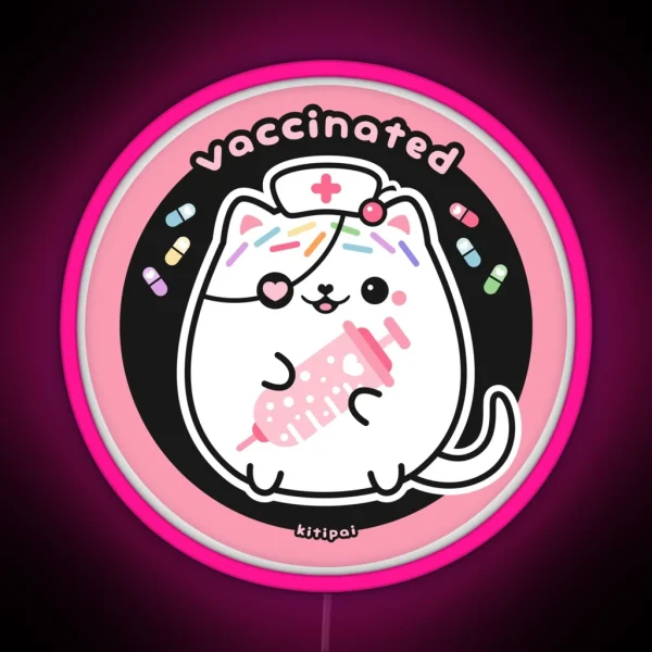 Kitipai Kitty Cat Nurse Vaccinated RGB Neon Sign