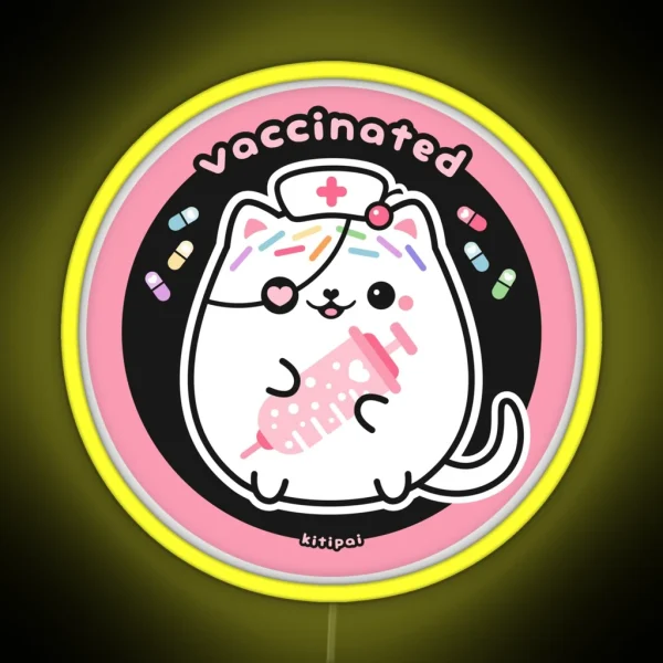 Kitipai Kitty Cat Nurse Vaccinated RGB Neon Sign