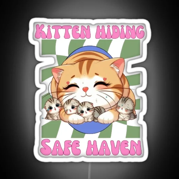 Kitten Hiding RGB Neon Sign